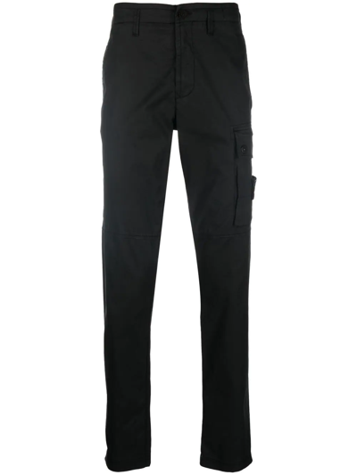 Stone Island Compass-patch Cargo Trousers In Black | ModeSens
