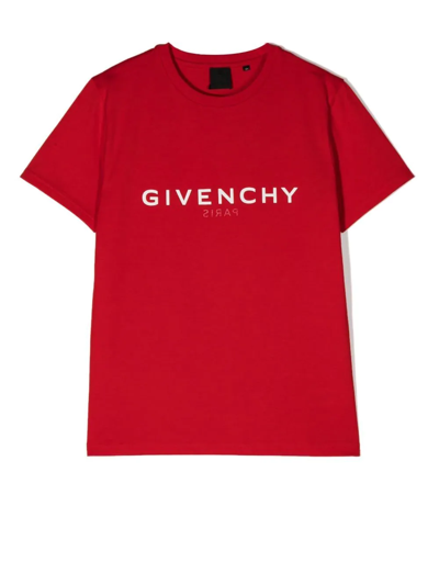 Shop Givenchy Logo-print Cotton T-shirt In Rot
