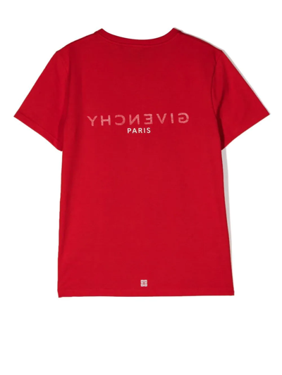 Shop Givenchy Logo-print Cotton T-shirt In Rot