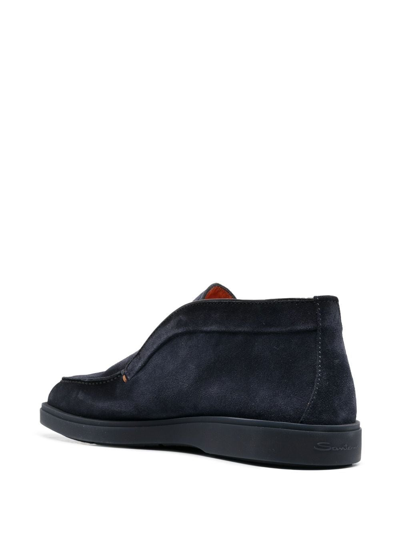 Shop Santoni Slip-on Ankle Boots In Blau