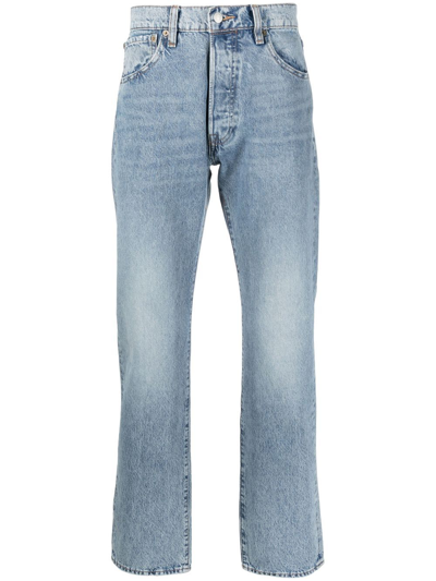 Shop Levi's 501 Stonewashed Straight-leg Jeans In Blau