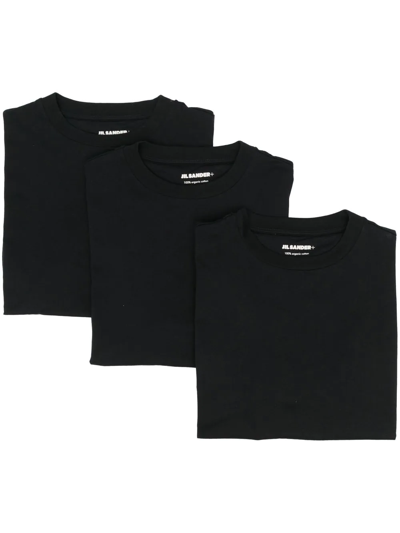 Jil Sander Short Sleeve 3 Pack T-shirt Set Clothing In Schwarz