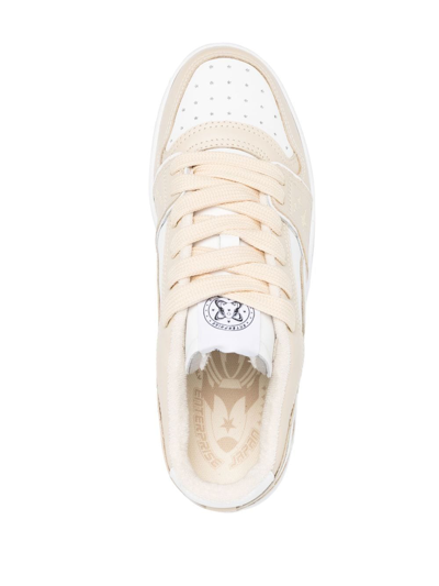 Shop Enterprise Japan Rocket M Panelled Lace-up Sneakers In Nude