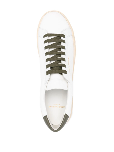 Shop Saint Laurent Low-top Leather Sneakers In White