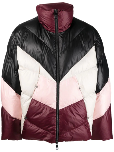 Shop Neil Barrett Colour-block Puffer Jacket In Schwarz