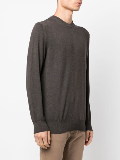 Paul & Shark Crewneck In Extrafine Merino Wool In Braun