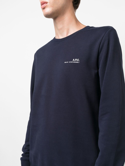 Shop Apc Item Logo-print Sweatshirt In Blau