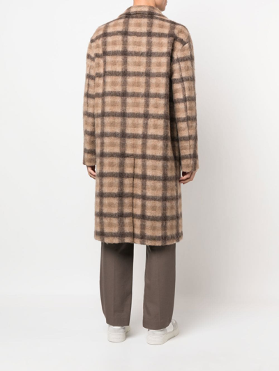 Shop Hevo Cavallino Checked Wool Coat In Nude