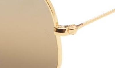 Ray Ban Ray-ban Polarized Brow Bar Aviator Sunglasses, 58 Mm In Dark Brown
