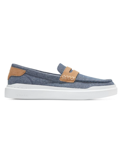 Shop Cole Haan Women's Grandpro Rally Chambray Canvas Loafer In Chambray Cloud