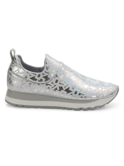 Shop Dkny Women's Jadyn Metallic Slip-on Sneakers In Silver