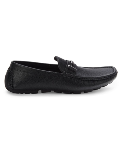 Shop Tommy Hilfiger Men's Faux Leather Bit Loafers In Black