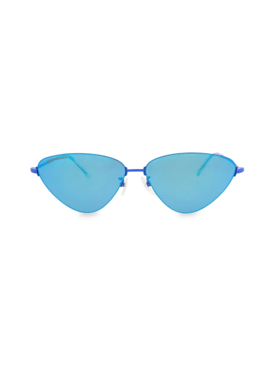 Shop Balenciaga Women's 61mm Reverse Cat Eye Sunglasses In Blue
