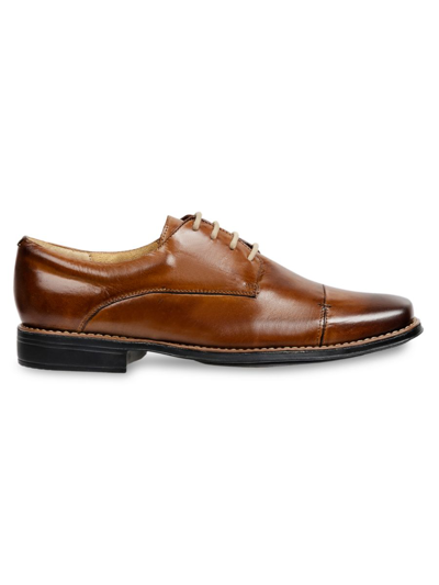 Shop Sandro Moscoloni Men's Maxwell Leather Cap Toe Derby Shoes In Tan