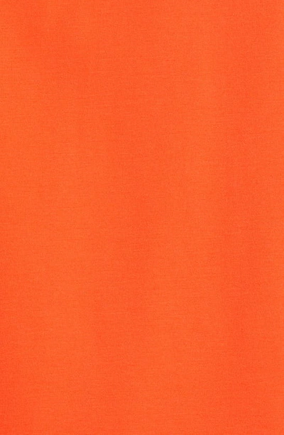 Shop Victoria Beckham Fitted Button-up Ponte Knit Short Sleeve Shirt In Orange