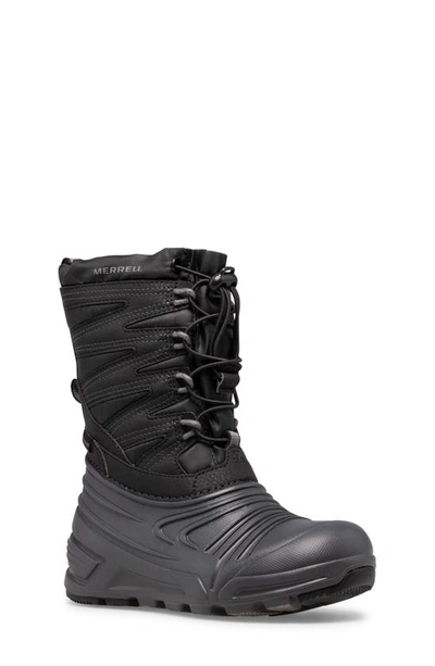 Shop Merrell Snow Quest Lite 3.0 Waterproof Snow Boot In Black/ Grey