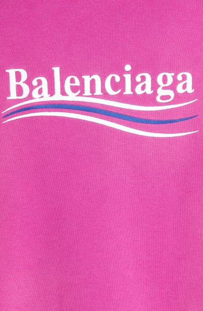Shop Balenciaga Campaign Embroidered Cotton Sweatshirt In Dark Fuchsia/ White/ Black