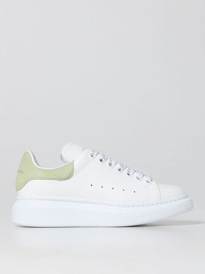 Shop Alexander Mcqueen Leather Trainers In Sage