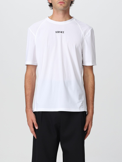 Shop Versace T-shirt With Mini Logo In White