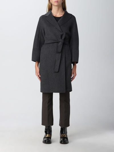Shop 's Max Mara Wool Coat In Charcoal