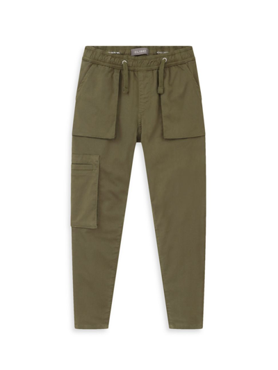 Shop Dl Premium Denim Little Girl's Jackson Cargo Joggers In Army Green Ultimate Twill