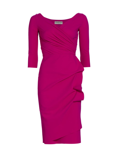 Shop Chiara Boni La Petite Robe Women's Florien Ruched Sheath Dress In Raspberry