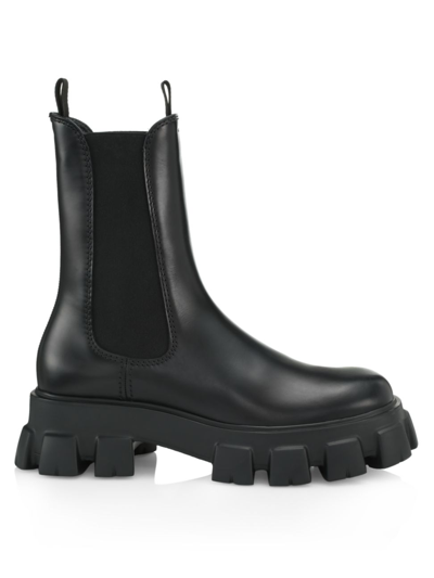 monolith brushed leather booties