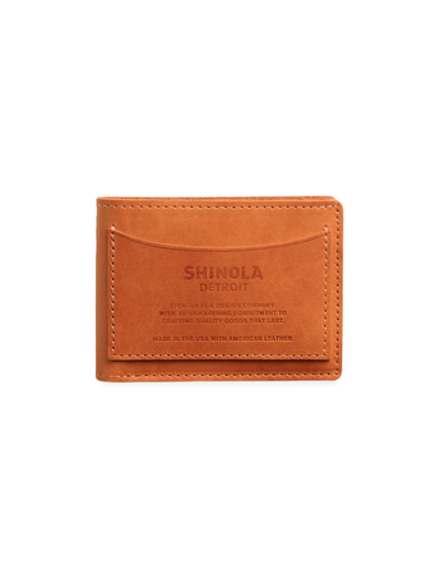 Shop Shinola Men's Leather Pocket Bifold Wallet In Bold Orange