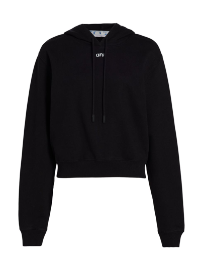 Shop Off-white Women's Off Stamp Pullover Hoodie In Black White