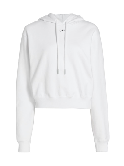 Shop Off-white Women's Off Stamp Pullover Hoodie In White Black