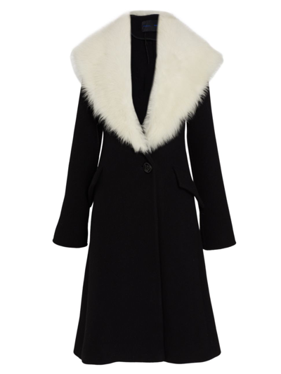 Shop Proenza Schouler Women's Wool-blend Melton & Shearling Coat In Black