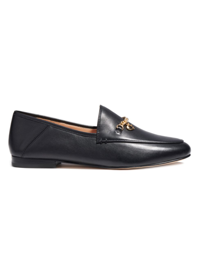 Shop Coach Women's Hanna Leather Loafers In Black