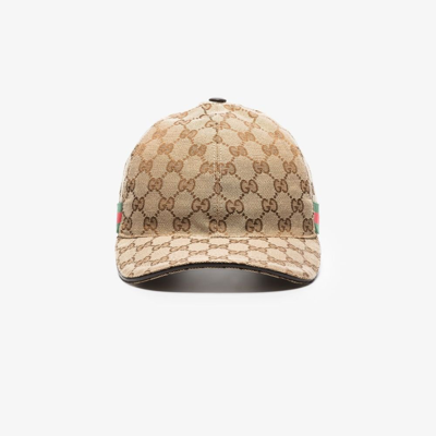 Shop Gucci Brown Gg Supreme Web Baseball Cap