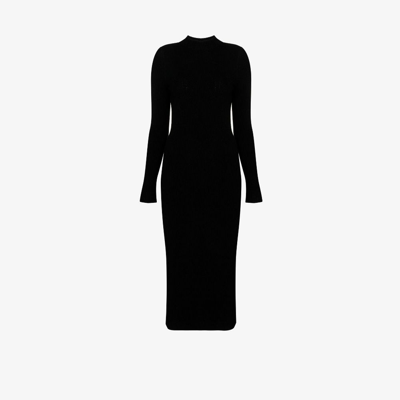 Shop Arch4 Black Sandy Open-back Cashmere Dress