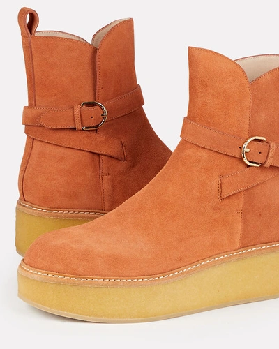 Shop Ulla Johnson Lennox Buckle Suede Ankle Boots In Brown