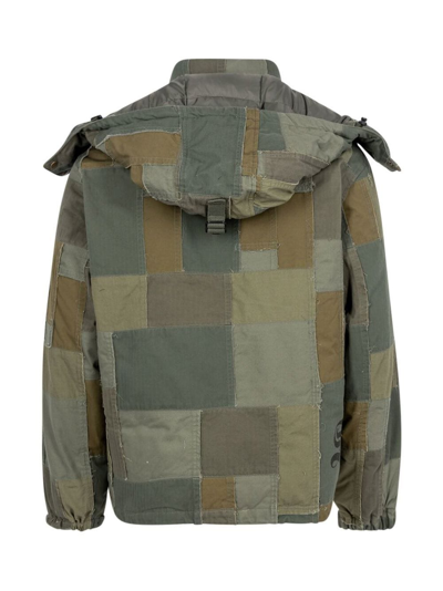 Shop Supreme X Junya Watanabe Patchwork Hooded Jacket In Grün