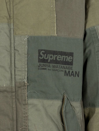 Supreme X Junya Watanabe Patchwork Hooded Jacket In Grün