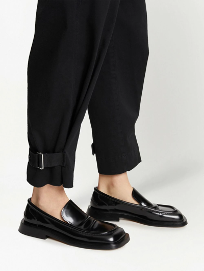 Proenza Schouler White Label Cotton Twill Tapered Trousers In Schwarz