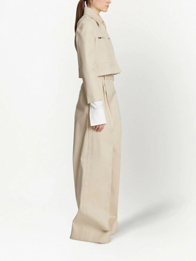 Proenza Schouler Cropped Cotton-gabardine Jacket In Nude