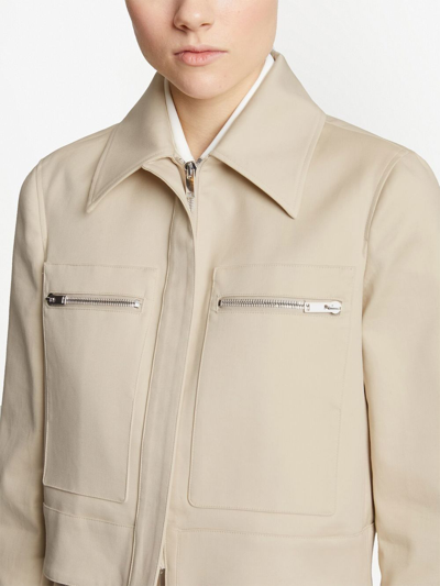 Proenza Schouler Cropped Cotton-gabardine Jacket In Nude