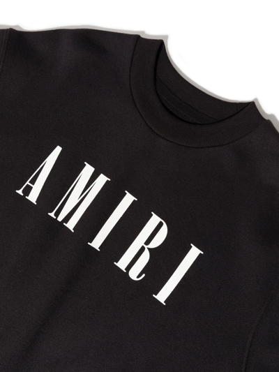 Shop Amiri Logo Print Crew Neck Jumper In Schwarz