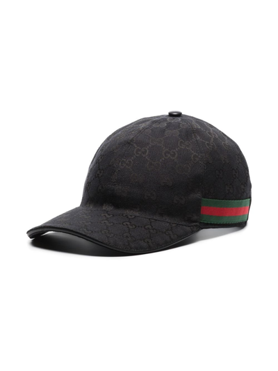 Shop Gucci Gg Supreme Web Baseball Cap In Schwarz