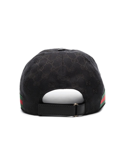 Gucci Black GG Canvas Web Trimmed Baseball Cap L Gucci