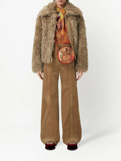 Burberry Mohair Wool-blend Faux Fur Jacket In Nude