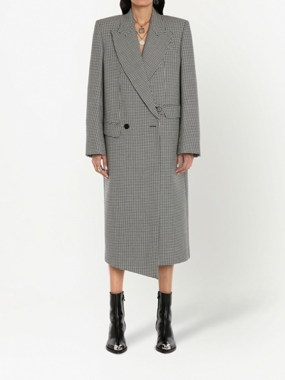 Shop Alexander Mcqueen Houndstooth-pattern Peacoat In Schwarz