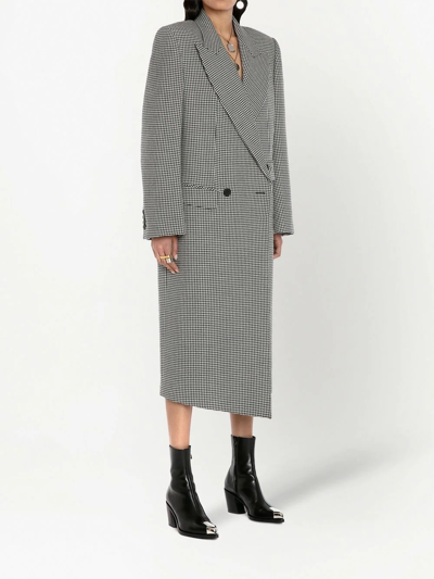 Shop Alexander Mcqueen Houndstooth-pattern Peacoat In Schwarz