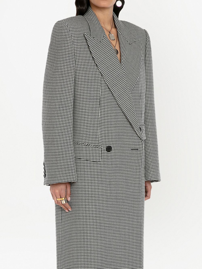 Shop Alexander Mcqueen Houndstooth-pattern Peacoat In Schwarz