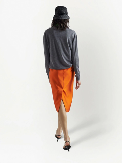 Prada V-neck Cashmere Jumper In Grau