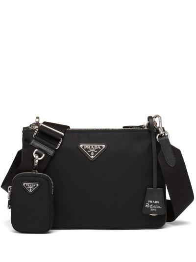 Shop Prada Re-edition 2000 Re-nylon Shoulder Bag In Schwarz