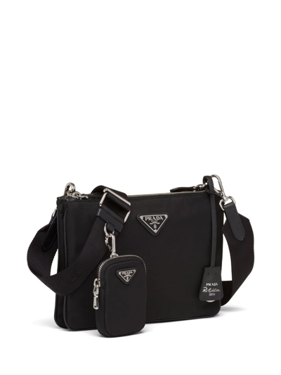 Shop Prada Re-edition 2000 Re-nylon Shoulder Bag In Schwarz